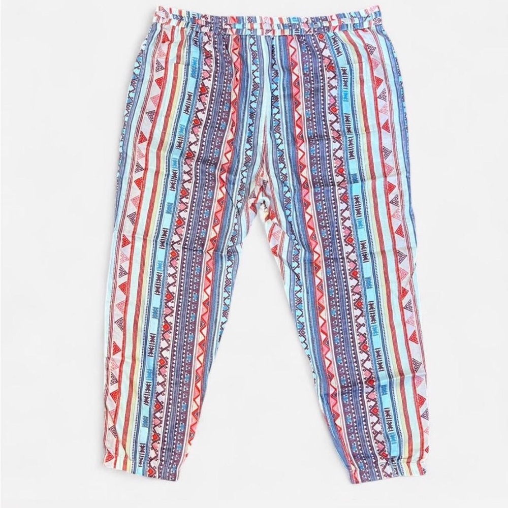 Sundance Multicolor Striped Aztec Waistband Pants - PXL - Picture 2 of 5